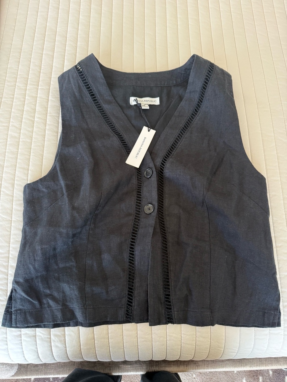 Banana Republic Black Linen Vest